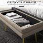 Sittbänk / Sängbänk med Förvaringsutrymme 80 x 37 x 43 cm Beige / Guld