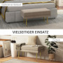 Sittbänk / Sängbänk med Förvaringsutrymme 80 x 37 x 43 cm Beige / Guld