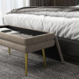 Sittbänk / Sängbänk med Förvaringsutrymme 80 x 37 x 43 cm Beige / Guld