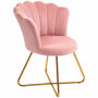 Fåtölj med Lotus Design Ryggstöd, Metallben, Rosa