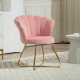 Fåtölj med Lotus Design Ryggstöd, Metallben, Rosa