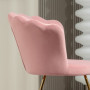 Fåtölj med Lotus Design Ryggstöd, Metallben, Rosa