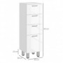 Badrumsskåp, 4 Lådor Vit 30 x 30 x 93 cm
