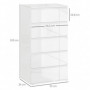 Byrå med 5 Lådor 55 cm x 34 cm x 100 cm, Vit