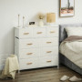 Byrå med 9 Tyglådor Stålram Vit 100 x 30 x 99 cm