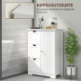 Badrumsskåp 3 lådor, Hylla, MDF, Vit 60 x 30 x 80 cm