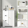 Badrumsskåp 3 lådor, Hylla, MDF, Vit 60 x 30 x 80 cm