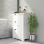 Badrumsskåp 3 lådor, Hylla, MDF, Vit 60 x 30 x 80 cm