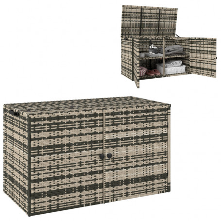 Trädgårds Förvaringslåda i Rotting 350 liter 118 x 57 x 69 cm, blandgrå
