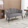 Fåtölj 2-sits Blomma Design Sammet Grå 132 x 66 x 80 cm