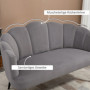 Fåtölj 2-sits Blomma Design Sammet Grå 132 x 66 x 80 cm