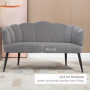 Fåtölj 2-sits Blomma Design Sammet Grå 132 x 66 x 80 cm