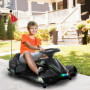Elektrisk Gokart för Barn , Gummihjul, 3-8 km/h, Med Ljus- och Musikfunktion, Svart