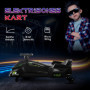 Elektrisk Gokart för Barn , Gummihjul, 3-8 km/h, Med Ljus- och Musikfunktion, Svart