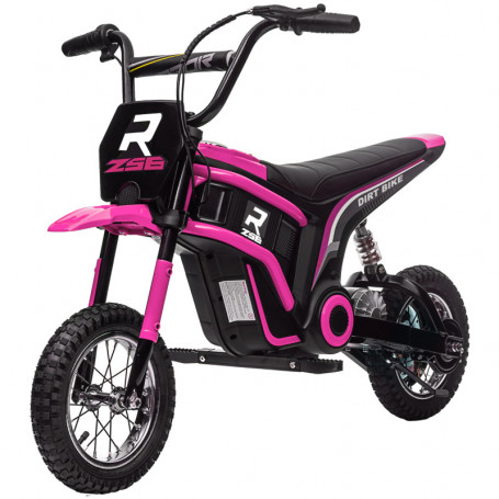 El Motorcykel för Barn 8-16 km/h Rosa 24V