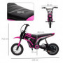 El Motorcykel för Barn 8-16 km/h Rosa 24V