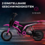 El Motorcykel för Barn 8-16 km/h Rosa 24V