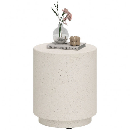 Runt Sidobord i Betongdesign Grå 37Ø x 43 cm