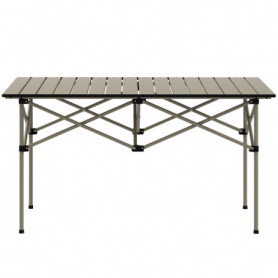 Campingbord Hopfällbart i Aluminium 95 x 55 cm Khaki