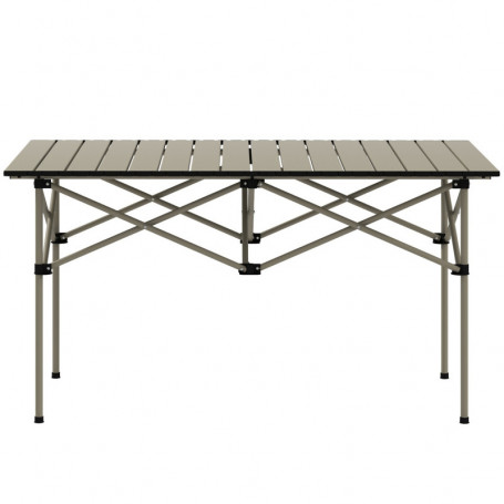 Campingbord Hopfällbart i Aluminium 95 x 55 cm Khaki