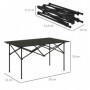 Campingbord Hopfällbart i Aluminium 95 x 55 cm Svart