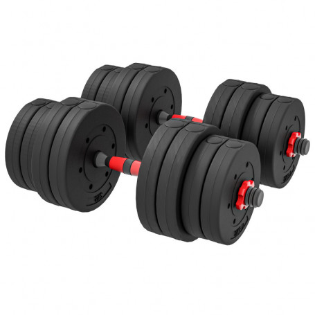 2 i 1 Hantelset 30 kg Justerbar Hantel & Skivstång