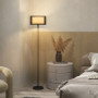 Elegant Golvlampa med Tvåfärgad Lampskärm och Fotpedal