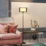 Elegant Golvlampa med Tvåfärgad Lampskärm och Fotpedal