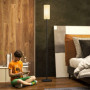 Modern Golvlampa med linneskärm och fotpedal