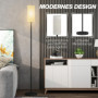 Modern Golvlampa med linneskärm och fotpedal