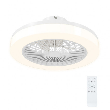 Takfläkt med LED-lampa, 6 hastigheter, fjärrkontroll, vit Ø50 cm