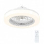 Takfläkt med LED-lampa, 6 hastigheter, fjärrkontroll, vit Ø50 cm