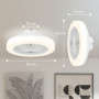 Takfläkt med LED-lampa, 6 hastigheter, fjärrkontroll, vit Ø50 cm
