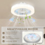 Takfläkt med LED-lampa, 6 hastigheter, fjärrkontroll, vit Ø50 cm