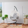 Hängstol med Ram, Äggformad med Mjuk Kudde ljusgrå