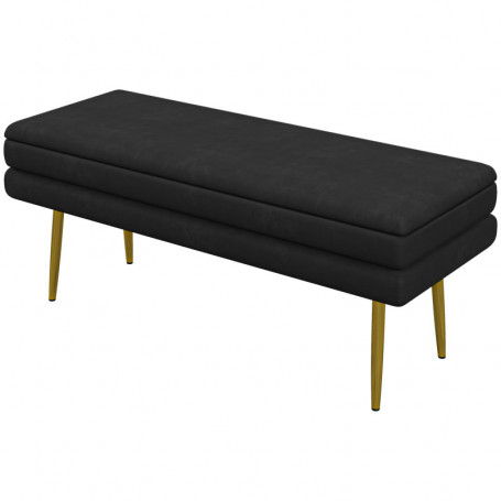 Sittbänk / Sängbänk med Förvaringsutrymme 100 x 37,5 x 42 cm Svart