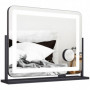 Sminkspegel med LED-lampor, USB-port, 3 lägen, roterbar, svart