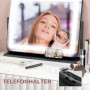 Sminkspegel med LED-lampor, USB-port, 3 lägen, roterbar, svart