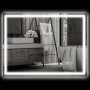 Badrumsspegel med LED-belysning 600 x 800 mm, silver