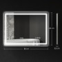 Badrumsspegel med LED-belysning 600 x 800 mm, silver