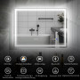 Badrumsspegel med LED-belysning 600 x 800 mm, silver