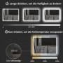 Badrumsspegel med LED-belysning 600 x 800 mm, silver
