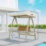 Hammock Trädgårdsgunga 2-sits med Sidobord, 200 x 120 x 190 cm, beige