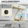 Hammock Trädgårdsgunga 2-sits med Sidobord, 200 x 120 x 190 cm, beige