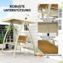 Hammock Trädgårdsgunga 2-sits med Sidobord, 200 x 120 x 190 cm, beige