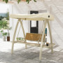 Hammock Trädgårdsgunga 2-sits med Sidobord, 200 x 120 x 190 cm, beige