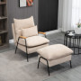 Fåtölj med Fotpall, Lutning 155°, Manchester Beige