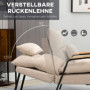 Fåtölj med Fotpall, Lutning 155°, Manchester Beige