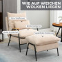 Fåtölj med Fotpall, Lutning 155°, Manchester Beige