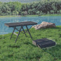 Hopfällbart campingbord i metall – justerbar höjd 90 x 40,5 x 48/58 cm